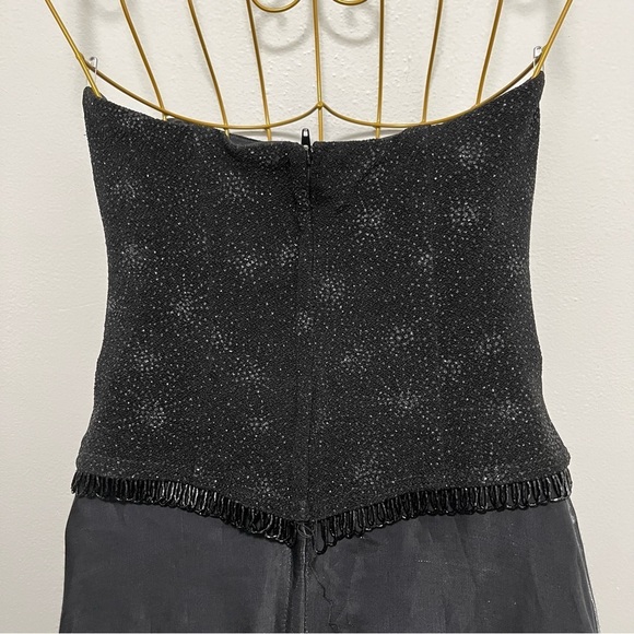 SCOTT MCLINTOCK Millennium 2000 Black Starburst Beaded Evening Gown Size 6 - Picture 9 of 13